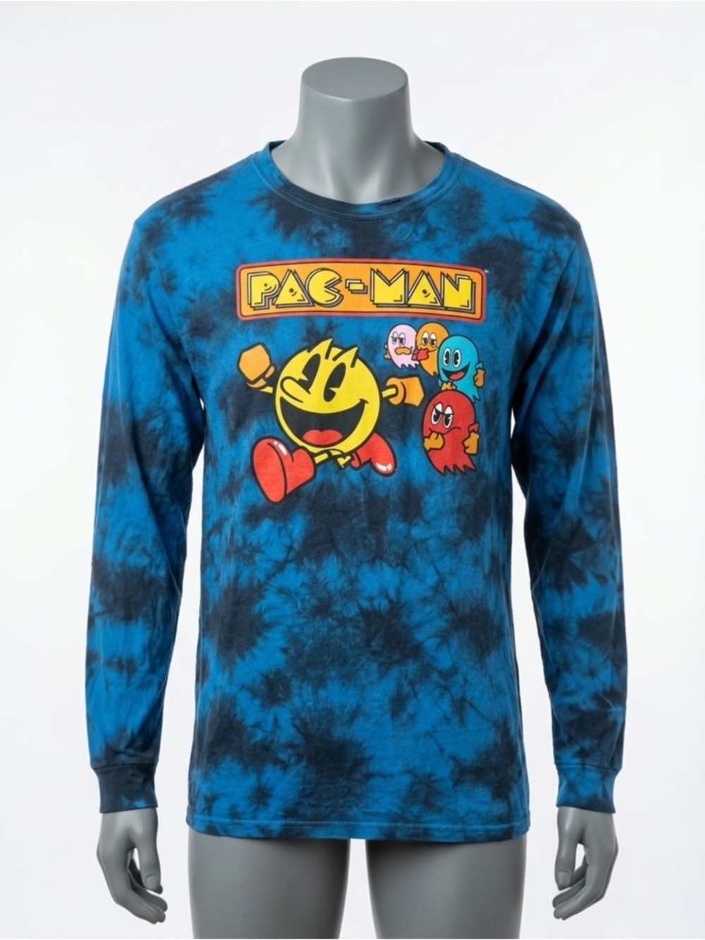 FIFTH SUN PAC MAN TIE DYE LONG SLEEVE RETRO ARCADE GRAPHIC TEE SHIRT MEN SIZE XL